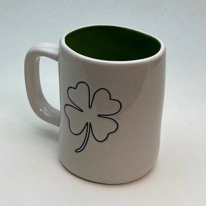 Rae Dunn by Magenta KISS ME/Shamrock with Green Interior St. Patrick's Day Mug